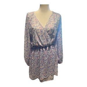 PEACH Love Dress Pretty Purple & Pink Floral Women’s Medium EUC Lined